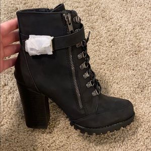 Black heeled booties